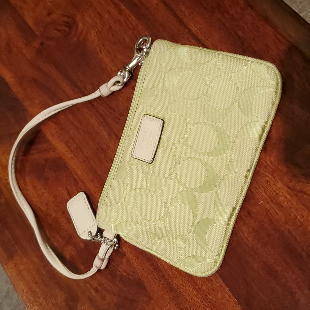 Coach Celery color  wristlet
